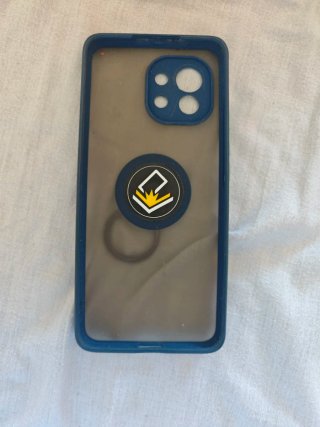 Custodia per cellulare trasparente con bordo blu