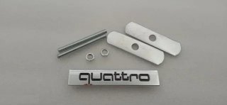 Logo emblema de parrilla Audi Quattro negro