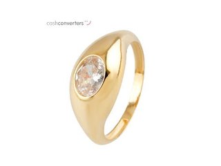 anillo oro 18k con piedra con circonita