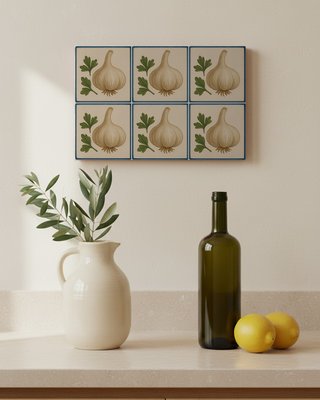 Azulejos de ajo rústicos para cocina, 6 unidades