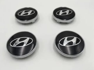 4 centros de rueda Hyundai 60 mm negro