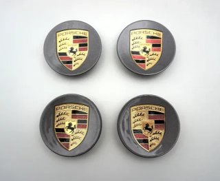 Centro de rueda Porsche gris 76 mm