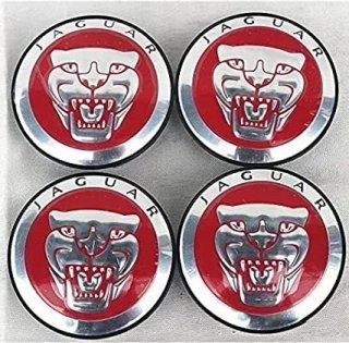 4 centros de rueda Jaguar rojo