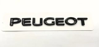 Emblema trasero letras Peugeot 136 x 14 mm negro