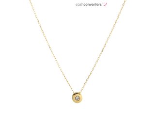 cadena oro 18k con piedra con diamante 22.5cm