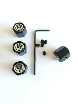 Tapones válvulas VW Volkswagen negros antirrobo