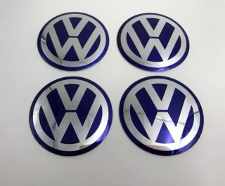 Chapas de centro de rueda Volkswagen 80 mm azul