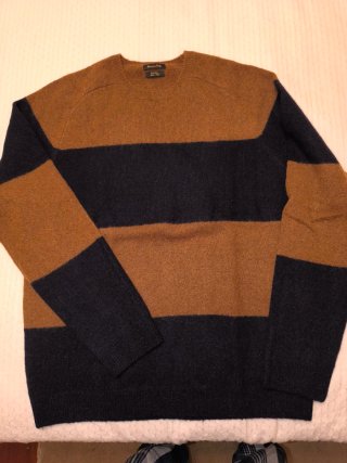 Jersey Massimo Dutti Rayas Lana Marrón y Azul