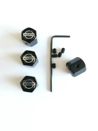 Tapones antirrobo válvulas Nissan negros