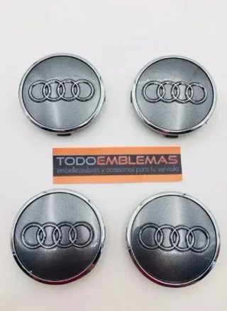 4 centros de rueda Audi gris 60 mm