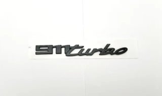 Emblema logo traser Porsche 911 turbo negro brillo