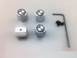 Tapones válvulas antirrobo BMW cromado logo negro