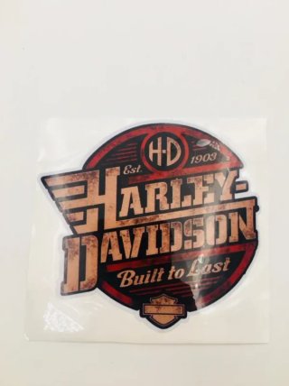 Vinilo logo Harley Davidson built to last