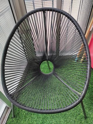 Silla Acapulco Negra Metal y Plástico
