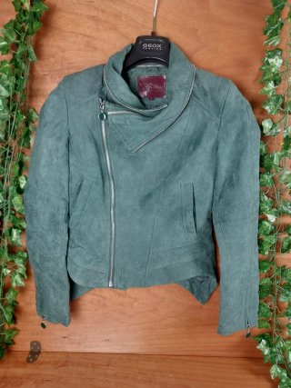 Giacca Chiodo Verde Ottanio Made Italy
