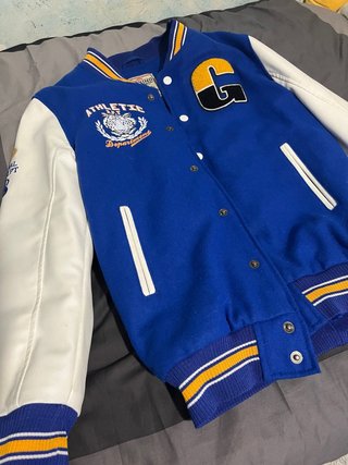 Chaqueta Varsity Ox King Azul y Blanca