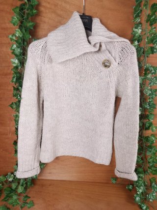 Pullover DolcevitaBianco PannaMagliaSpessa Vintage