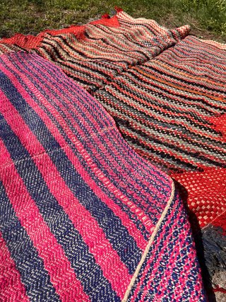 Mantas de trapo antiguas, en perfecto estado,