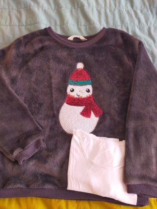 Jersey Infantil Gris con Muñeco de Nieve