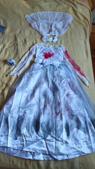 DISFRAZ NOVIA MUERTA HALLOWEEN (Talla 10-12 años)