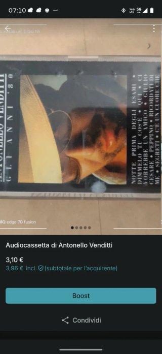 Audiocassetta Antonello Venditti - Gli Anni '80