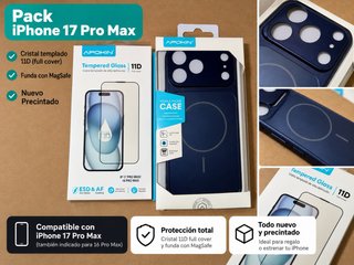 Pack Funda y Cristal 11D iPhone 17 Pro Max