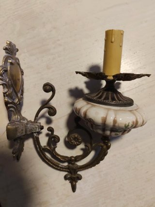 Coppia Lampade Oro e Bianco