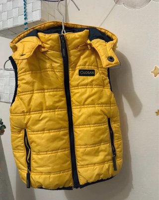 Gilet imbottito Losan giallo e blu con cappuccio