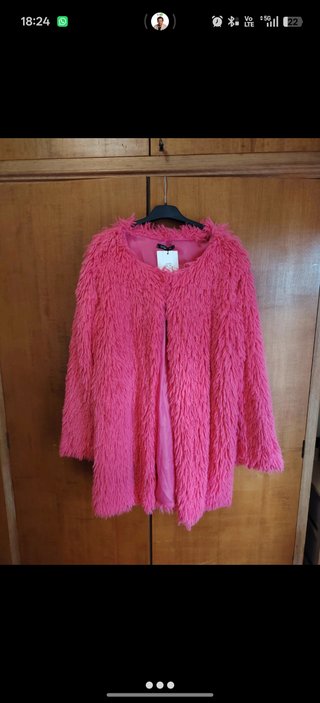 Cappotto Ecofur Shaggy Fucsia