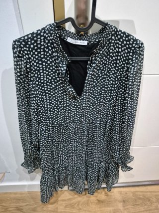 Vestido Easy Wear Estampado Blanco y Negro
