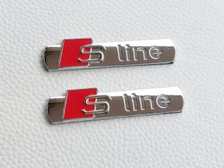 Audi Emblema Logo Sline Laterales Color Cromado