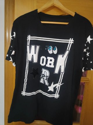 Camiseta Negra con estrellas talla L/XL
