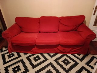 Sofá de 3 plazas rojo