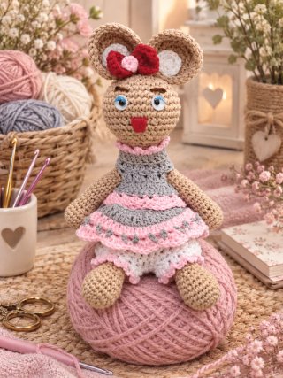 Muñeco de ganchillo artesanal