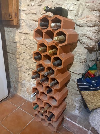 Botellero de Cerámica Estilo Panal