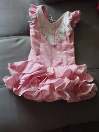 Traje de flamenca niña rosa