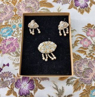 Pendientes y Broche de Plata de Fallera