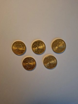 5 Monedas de 50 Céntimos España 1999
