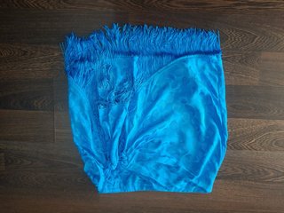 Falda pareo azul con flecos