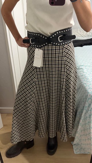 Falda midi cuadros Zara - Envío con INPOST