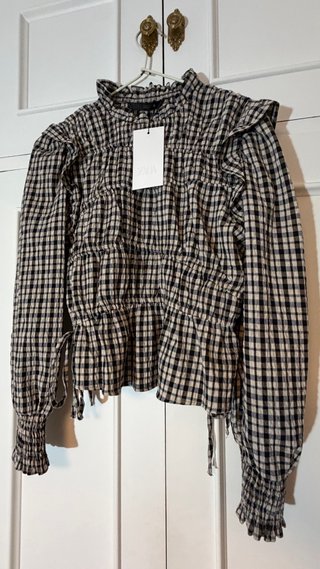 Blusa cuadros Zara Talla S - Envío con INPOST