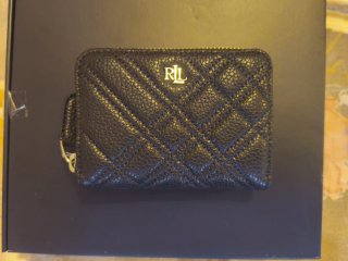 Cartera negra de piel Lauren Ralph Lauren