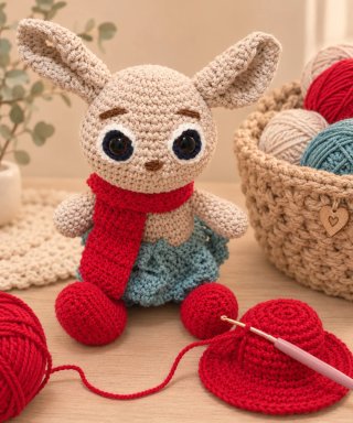 Muñeco de crochet hecho a mano