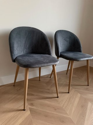 Pack 2 Sillas Sklum Terciopelo Gris
