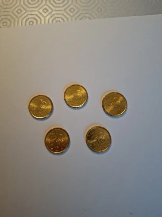 5 Monedas de 20 céntimos España 1999