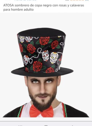 2 Sombreros Halloween ATOSA Calaveras Rosas