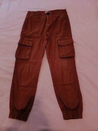 Pantaloni cargo arancioni donna