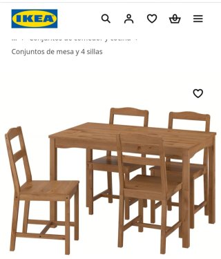 Conjunto mesa y 4 sillas madera de ikea