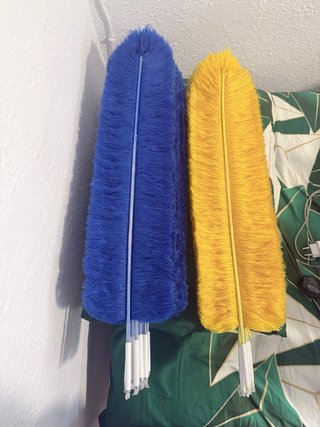 Plumas Morenada 75x16 cm Azul yAmarillo con Brillo