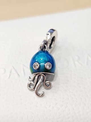 Charm Medusa Azul Plata
